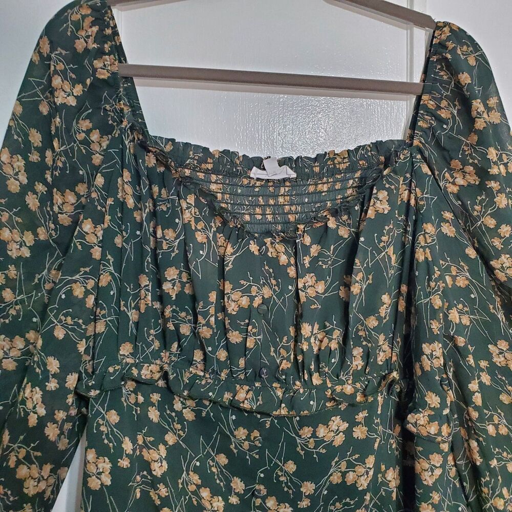 ChicoSoul Floral Maxi Dress With a Square Neckline Long Sleeves Sz 2X SKU#A-133 - Picture 3 of 16